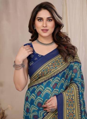 Image of Yashika Women's Georgette Saree with Blouse Piece for Traditional Ethinic Wear Sari