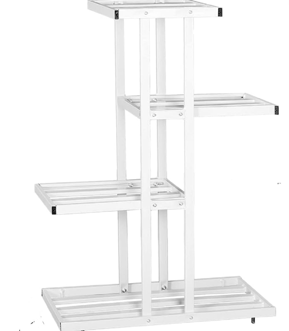MetalTouch 4 Tier Metal Plant Stand Shelf 5 Potted, Flower Pot Holder Planter Rack Organizer Multiple Tall Indoor Outdoor for Patio Balcony Home Office Garden Living Room (White) (B0CVFNY6JT) Amazon Price History, Amazon Price Tracker