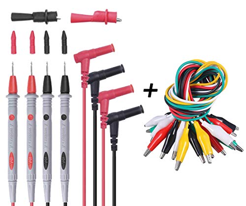 Multimeter Test Leads Banana Plug,1000V 20A Digital Multi Meter Clamp Tester Probe Test Probes Leads for Multimeter Electronic Test Leads Multimeter Accessories