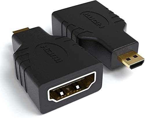 Image of ikis - Micro HDMI Adapter, HDMI Female (Type-A) to Micro HDMI Male (Type-D) for Raspberry pi 4 Gold Plated Connector Converter Adapter (Not Micro-USB)