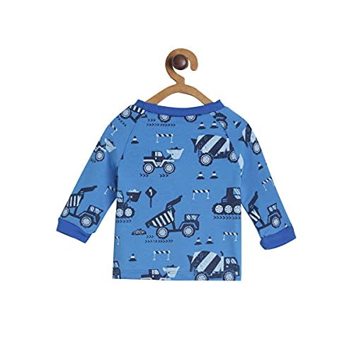 Image of miniklub Boys Blue & Black Printed Pure Cotton Tracksuit