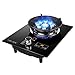 HJJ Table de Cuisson à gaz Poêle à gaz Portable 1 Burner Wok 5.2kw Neuf cavité Faire féroce Fire Cuisinière en Verre Noir [Energy Class A +] [Classe énergétique A] (Color : C, Size : LPG)