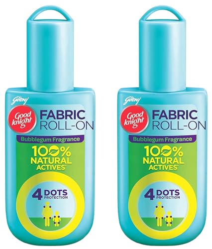 Good Knight 100% Natural Mosquito Repellent Fabric Roll-On | Paediatrician Certified | 8-Hour Protect | Bubblegum - 8 Ml | Pack Of 2, Oil