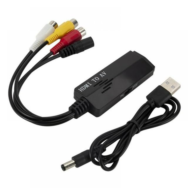 fdealz [ 1 Piece ] HDMI to AV Composite conversion cable portable RCA converter Adapter - 1080P male to female Cable - PAL/NTSC WII, WII U, PS one, PS2, PS3, STB, Xbox, VHS, VCR, Blue-Ray DVD-image-33