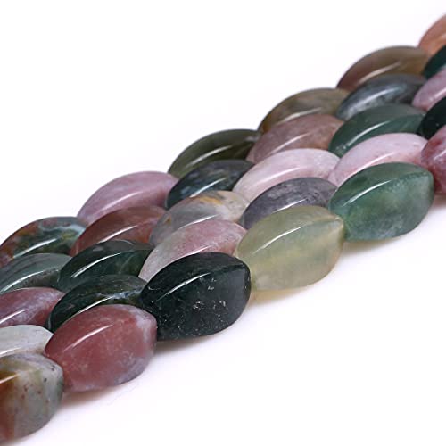 Perles en agate indienne pierre d'énergie torsadée fabrication bijoux diy - 4