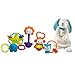 Auldey- AUBY Coffret 5 Hochets Peluche Lapin de 30 cm Sensoriel Puériculture Cadeau Naissance – Jouet Bébé 0 Mois et +, FR461536, hochets-0m+