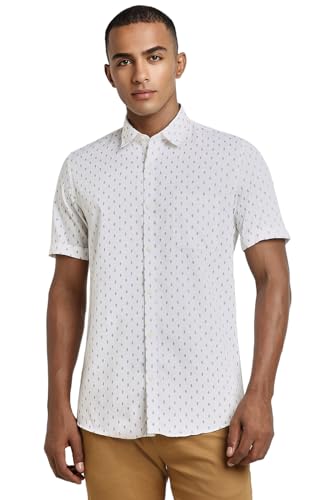 Image of Peter England Men's Casual Premium Summer Half Sleeve Shirt | 100% Cotton