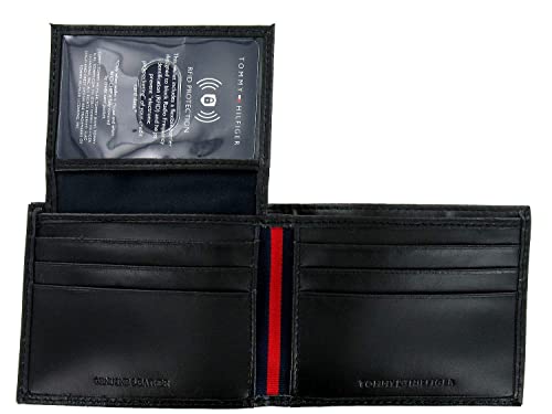 Tommy Hilfiger Men's Black Leather RFID Wallet & Valet3