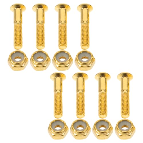 Kisangel 8 Sets Skateboard Schrauben Set Stahl Schrauben und Muttern mit Anti-rutsch-Muster für Longboard Deck Montage Langlebige Vibrationsdämpfende Skate Hardware für Sicheres Fahren