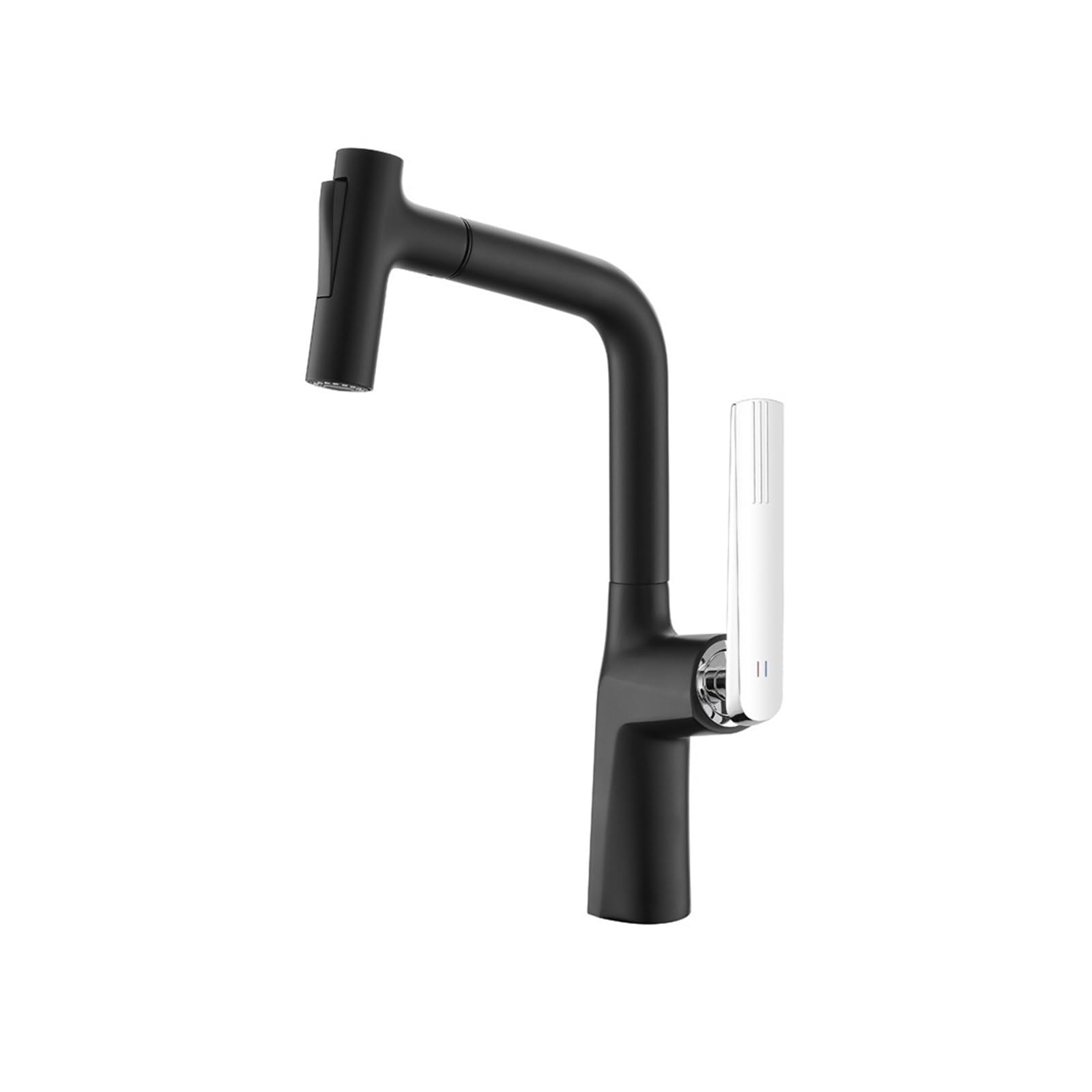 Robinet de cuisine avec tête de pulvérisation rétractable et rotation à 360 degrés