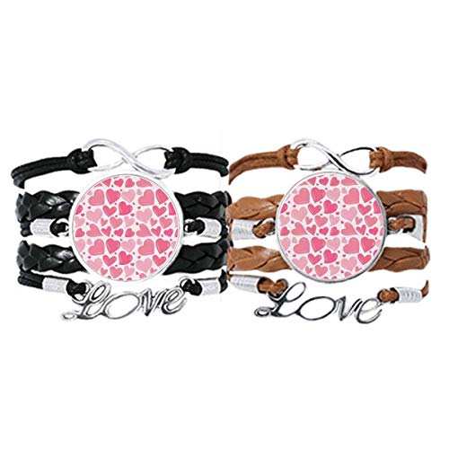 Bracelet en cuir cœur rose à offrir pour la Saint-Valentin