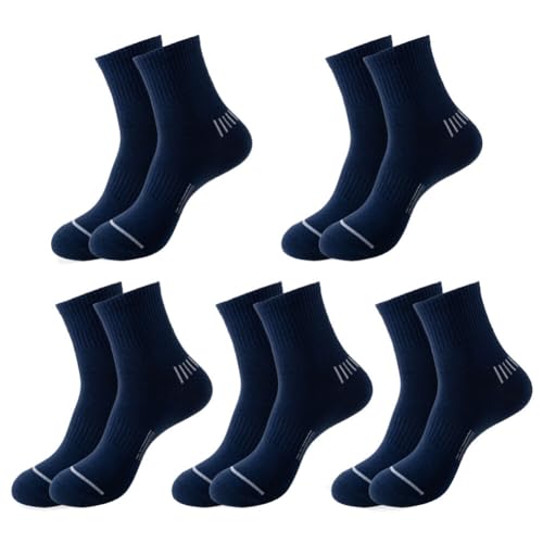 5 Pairs Women Thin Cotton Socks, Soft Cotton Bootie Socks Above Ankle Crew Socks, Men Sports Socks Mid Length Socks2