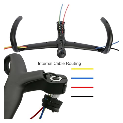 Manubrio integrado de fibra ultraligero para bicicleta de carretera miniatura 5