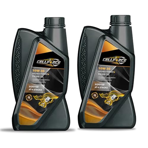 Image of Cellforce 10W30 Synthetic Engine Oil for Bikes & Scooters, 1L, BS VI, JASO MA2, 4T (Pack 2)