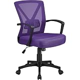 Abician Chaise de Bureau en Maille Réglage en Hauteur et en Rotation 360° Chaise de Bureau de Direction en Tissu Respirant Travail Étude Gaming Violet