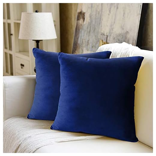 WEYON Juego de 2 fundas de cojín decorativas de terciopelo con cremallera oculta resistente, para sofá, dormitorio, coche, 40 x 40 cm, color azul oscuro