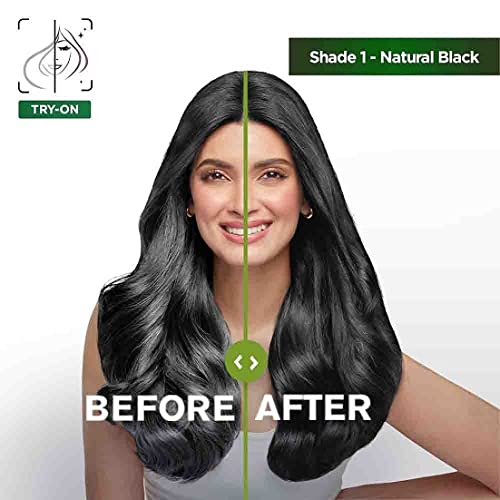 Image of Garnier, Hair Colouring Creme, Long-lasting Colour, Smoothness & Shine, Color Naturals, Shade: 1 Natural Black, 70ml + 60g (Pack of 2)