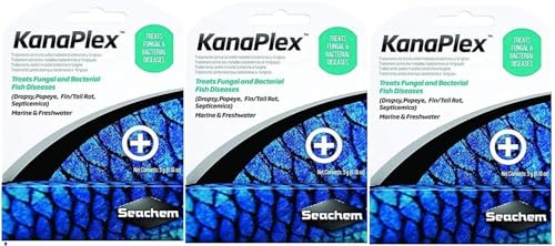 SMetroplex METRONlDAZOLE Focus Kanaplex Paraguard Neoplex Sulfaplex Polyguard Garlic Guard Saltwater Freshwater Aquarium lnfection ANTlBlOTlC (3 Pack Kanaplex 5g Each)