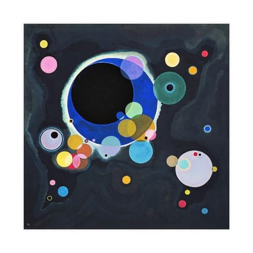 Affiche Toile Kandinsky Plusieurs Cercles 40x40 | Cadeau Idéal Passionnés d'Art