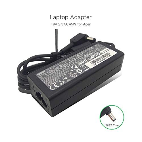 New 19V 2.37A 45W 5.5 * 1.7mm Laptop AC Adapter Compatible for ACER A045R021L ADP-45HE B PA-1450-26 Power Supply Charger with Cable.