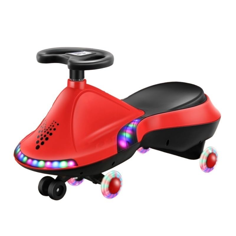 Bicicleta Coche de Juguete con Ruedas LED, sin Marchas ni Pedales, Ideal for niños y niñas. Juguetes(Rot)