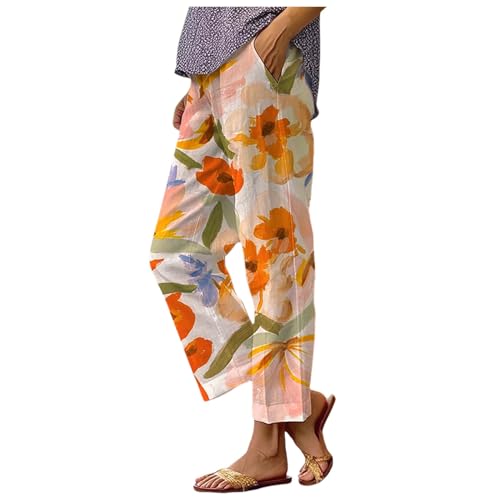 Pantalon casual femme imprimé boho avec poche longue pour l'été