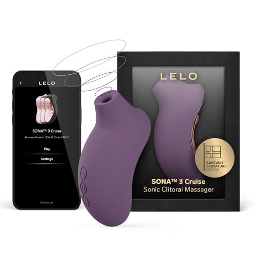 LELO SONA 3 Cruise Masseur Sonique avec Appli Bluetooth, Doté de 12 Modes de Plaisir, Vibromasseur Sex Toys Femme Clitoridien, Sextoyse Femme Clitoridienne, Sextoy, Vibromasseurs Feminin, Plum