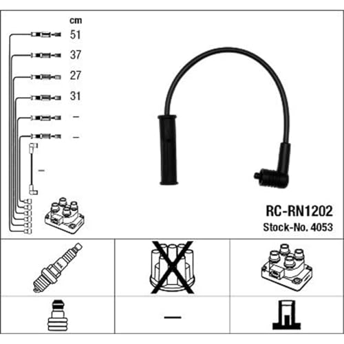 Cable de encendido NGK RC-RN1202 con referencia 4053 de alta resistencia 2