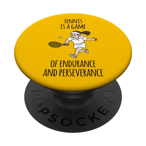 Tennis game of endurance and perseverance PopSockets Swappable PopGrip, Black
