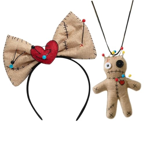 CNAFGBGG 2pcs / Set Costume vaudou, Les Accessoires d'halloween comprennent Le Bandeau d'arcs et Le Collier de poupée.