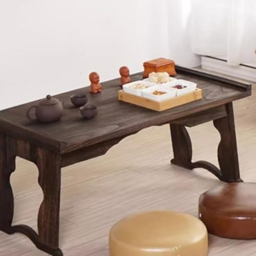 Mesa rectangular de madera maciza baja estilo rústico para suelo y mirador interior 3
