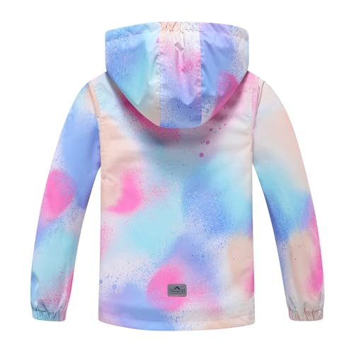 Image of MGEOY Boys Girls Rain Jacket Lightweight Waterproof Hooded Fleece Lined Raincoat Windbreakers for Kids