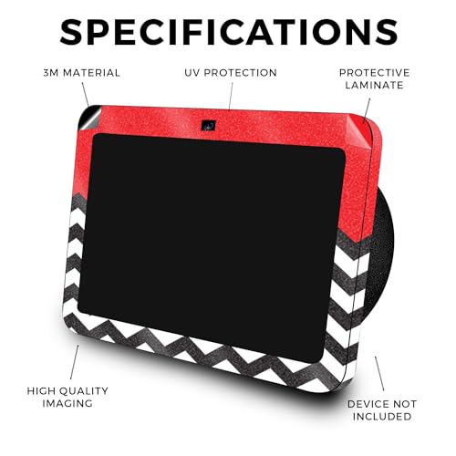 Image of Glossy Glitter Skin Compatible with Amazon Echo Show 8 (3rd Gen, 2023) - Red Chevron - Premium 3M Vinyl Protective Wrap Decal Cover - Easy to Apply | Crafted in The USA by MightySkins