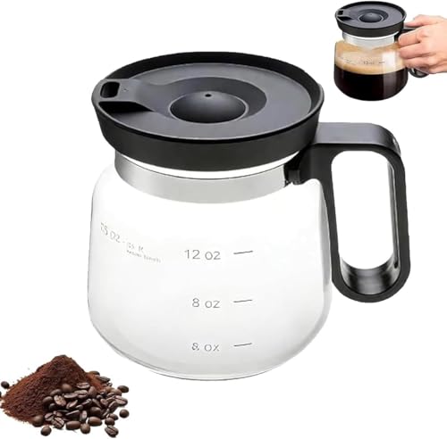16 Oz Glass Coffee Mug, Large Capacity Coffee Pot Shape,