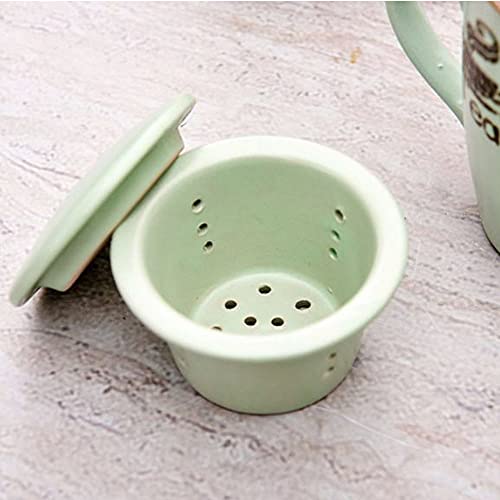 CANECA PORCELANA C/INFUSOR TAMPA VINTAGE LETTERS VERDE 350ML