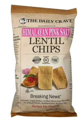 The Daily Crave, Himalayan Pink Salt Lentil Chips, 4.25 Ounce