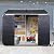 HMYFGD 8x6 ft Outdoor Resin Storage Shed with Floor, Waterproof Plastic Tool Shed with Lockable Door and Two Windows, All-Weather Tool Sheds for Backyard, Patio, Lawn, Garden (Grey White, 8 x6 ft)