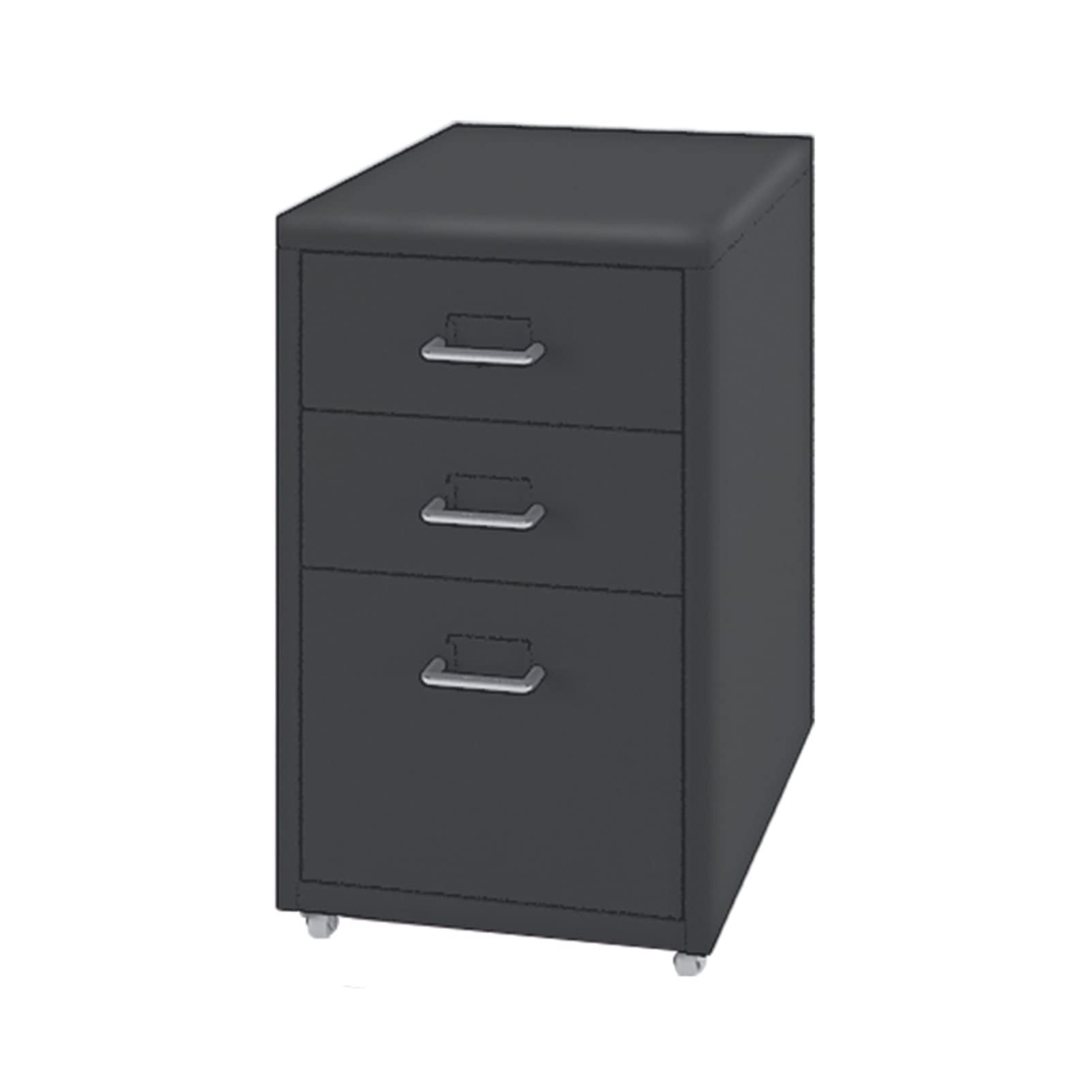 ASerZenith 3 Drawer Mobile File Cabinet For Office Storage And Organization Low Profile Design With Lockable Drawers For Home Or Office Use,A