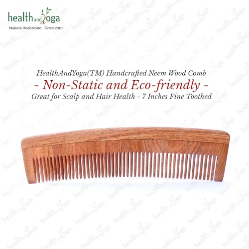 Peine de Madera Neem 19 cm Dientes Finos SoulGenie miniatura 3