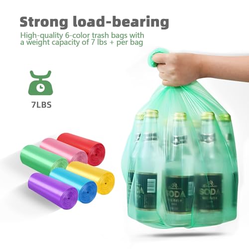 LLNTOU Small Trash Can 3 Pack 1.8 Gallons, Bathroom Trash Can & Garbage Can with 6 Trash Bags, Bedroom Trash Bin & Waste Basket for Office, Bedroom, Living Room, Kitchen, Compact Space by LLNTOU - Image 3