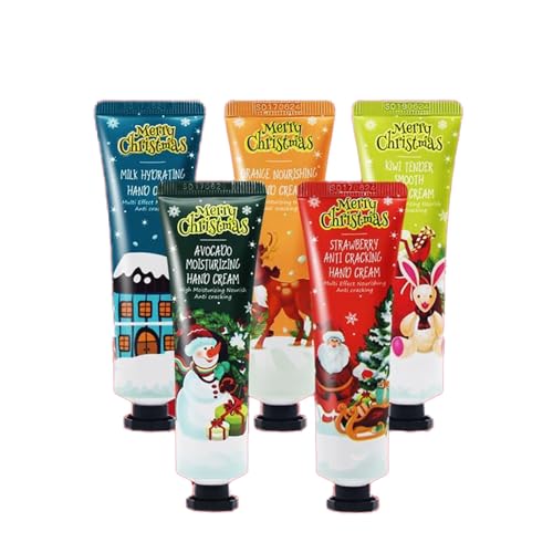 Set de Cremas de Manos de Navidad – 5×30g, Hidratación Profunda para Manos Secas y Agrietadas, Regalo Navideño