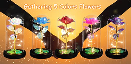 Alagoo Mothers Day Mom Gifts For Her, For Mom, Rose Flower Gifts For Women, Red Preserved Artificial Rose Flower Gift In A Glass Dome, Women Birthday Gifts For Wife, Grandma(Red) #TOP6