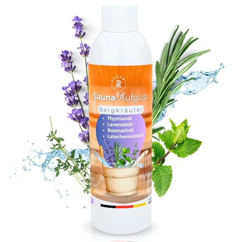 Saunaaufguss Bergkräuter 250ml | Duftendes Sauna- & Dampfbad Konzentrat für Entspannung und Wohlbefinden