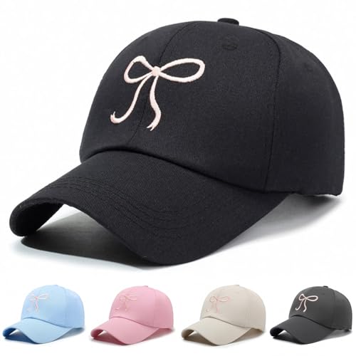 Casquette de baseball avec nœud Kunyeah : grand bord anti-UV réglable pour femmes