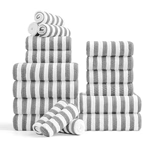 18-Piece Microfiber Bath Towels Set...