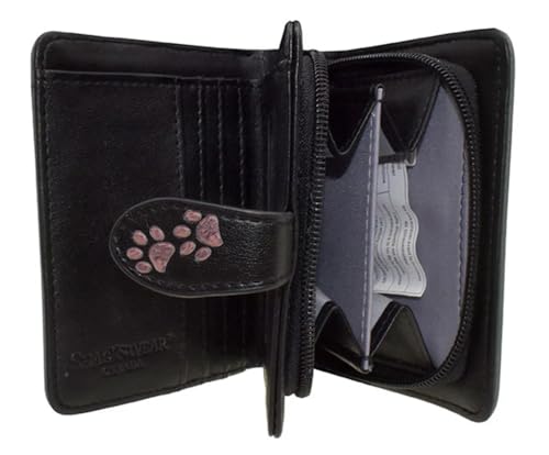 Shag Wear Puppy Love Small Dog Wallet for Women and Teen Girls Vegan Faux Leather Black 4.5"2