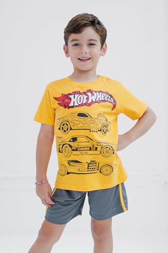 Image of Hot Wheels Boys' Athletic 2-Piece T-Shirt and Shorts Set Toddler to Big Kid