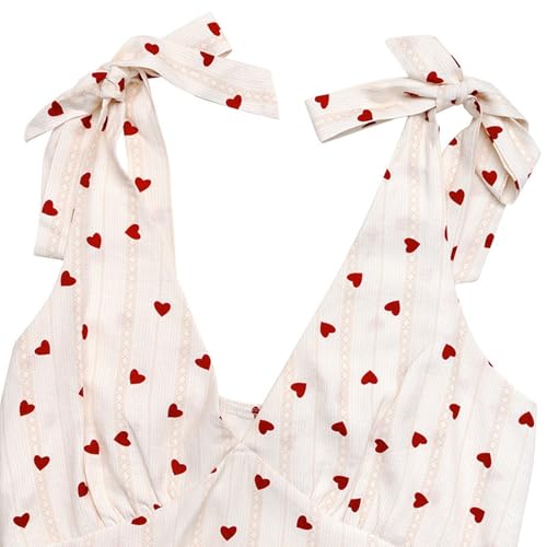 Vestido corto con espalda abierta y estampado de corazones para verano 2