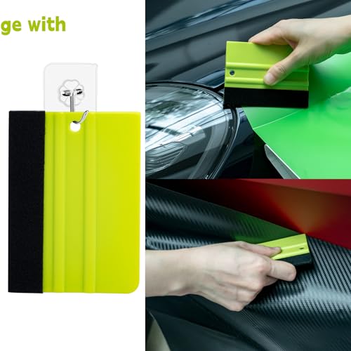 FOSHIO Auto Vinyl Werkzeug Kit Autofolie Rakel Set für Tönungsfolie Wrap Folien WerkzeugSet für Wrapping 6PCS Auto Wrap Magnete und Vinyl Wrap Handschuhe Schaber Filzrakel Rakel Cuttermesser