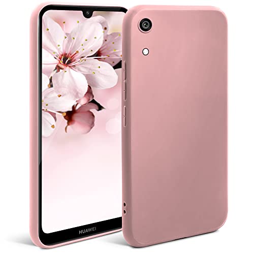 Moozy Minimalist Series Coque en Silicone pour Huawei Y6 2019, Beige Rose - Finition Mate, Étui Fin et Mince de TPU Souple Case Cover